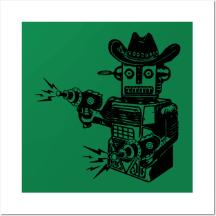 cowboy robot Posters and Art